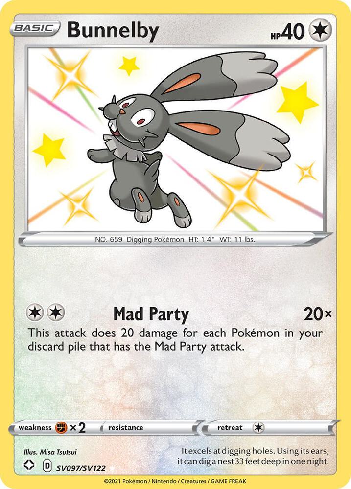 Bunnelby SV097/SV122 (Shining Fates: Shiny Vault)  - Holofoil | Good Games Cannington