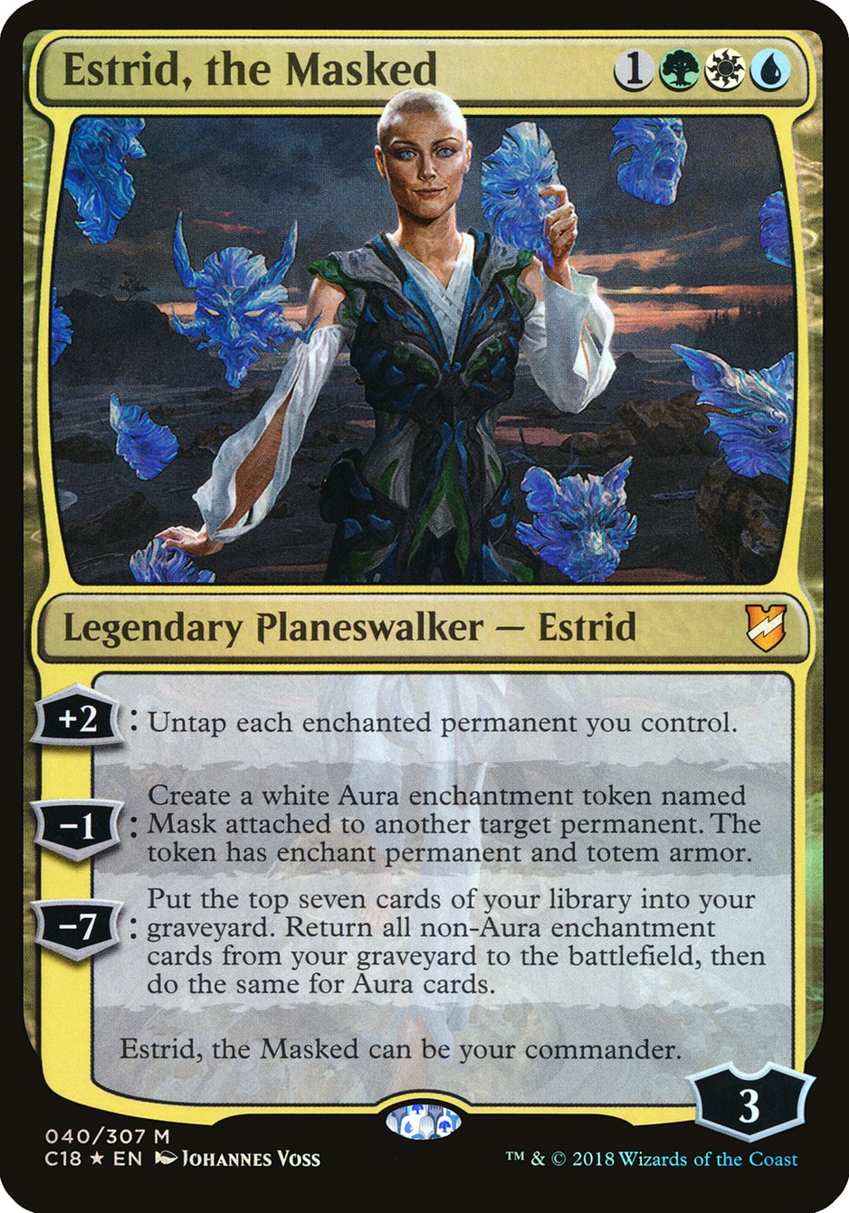 Estrid, the Masked (Oversized) [Commander 2018 Oversized] | Good Games Cannington
