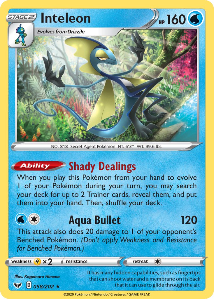 Inteleon (058/202) (Theme Deck Exclusive) [Sword & Shield: Base Set] | Good Games Cannington