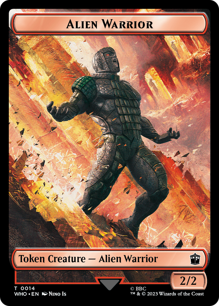 Alien Warrior // Food (0027) Double-Sided Token [Doctor Who Tokens] | Good Games Cannington