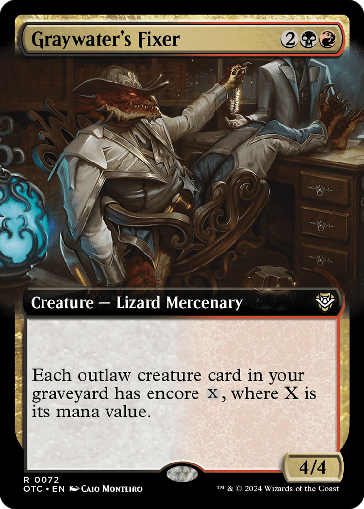 Graywater's Fixer (Extended Art) [Outlaws of Thunder Junction Commander] | Good Games Cannington