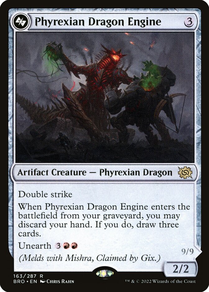 Phyrexian Dragon Engine 163 (The Brothers' War)  - Foil | Good Games Cannington