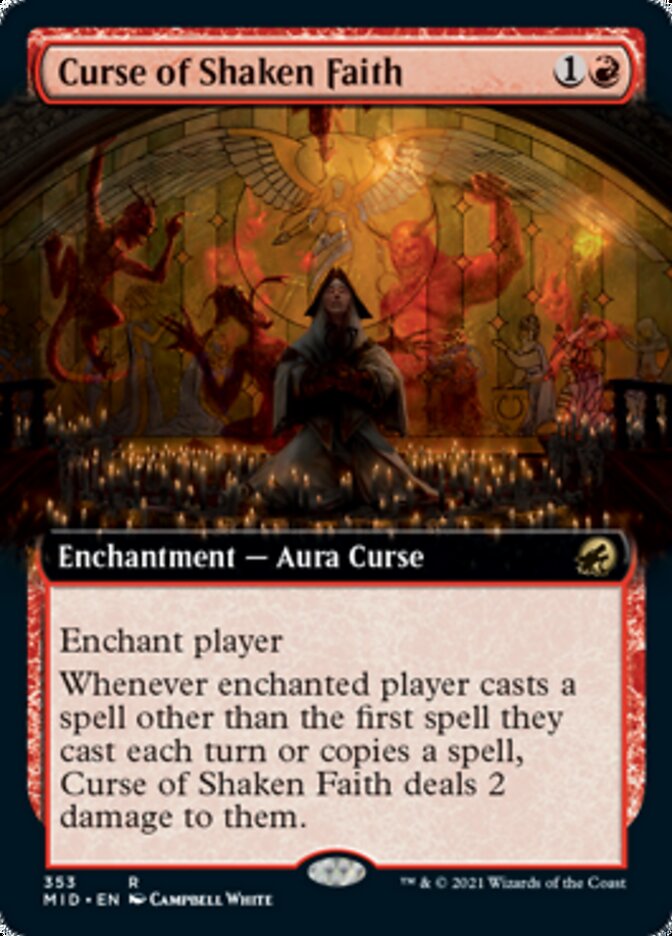 Curse of Shaken Faith (Extended Art) [Innistrad: Midnight Hunt] | Good Games Cannington