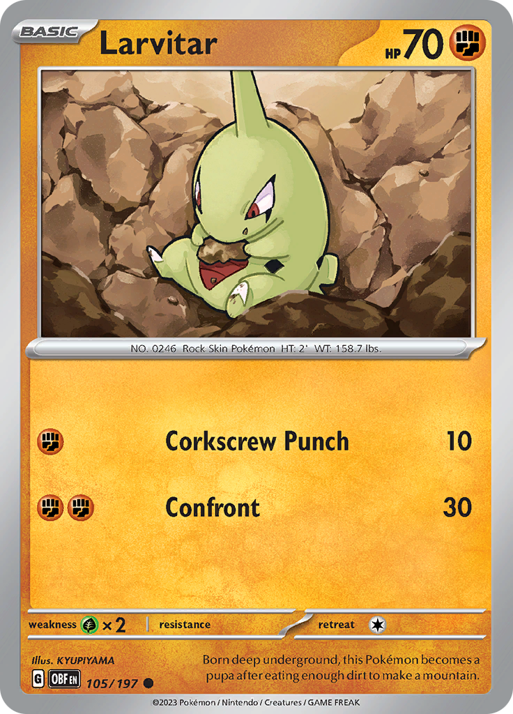 Larvitar (105/197) [Scarlet & Violet: Obsidian Flames] | Good Games Cannington