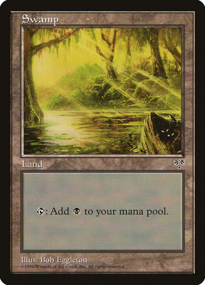 Swamp (Two Sets of Eyes Bottom Right) [Mirage] | Good Games Cannington