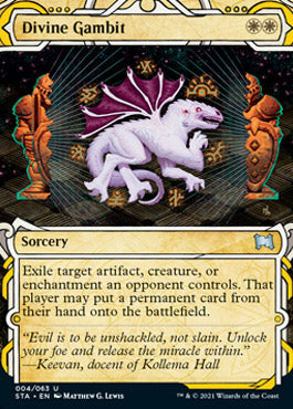 Divine Gambit (Foil Etched) [Strixhaven: School of Mages Mystical Archive] | Good Games Cannington