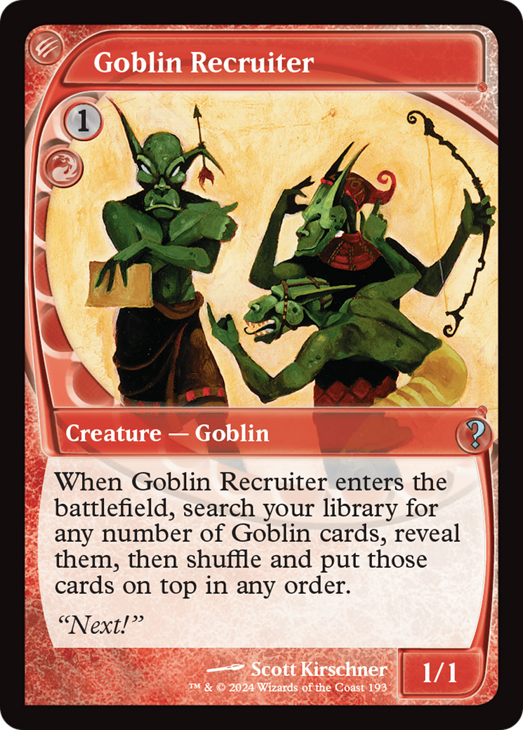 Goblin Recruiter (Future Sight) [Mystery Booster 2] | Good Games Cannington