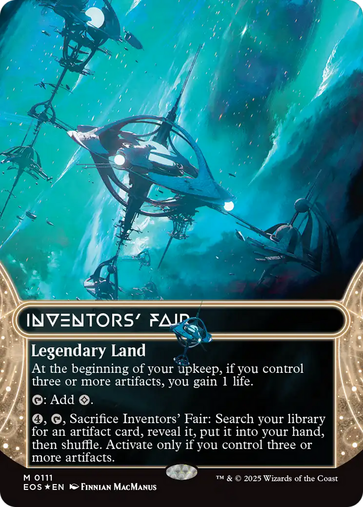 Inventors' Fair (0111) (Borderless) (Galaxy Foil) [Edge of Eternities: Stellar Sights] | Good Games Cannington