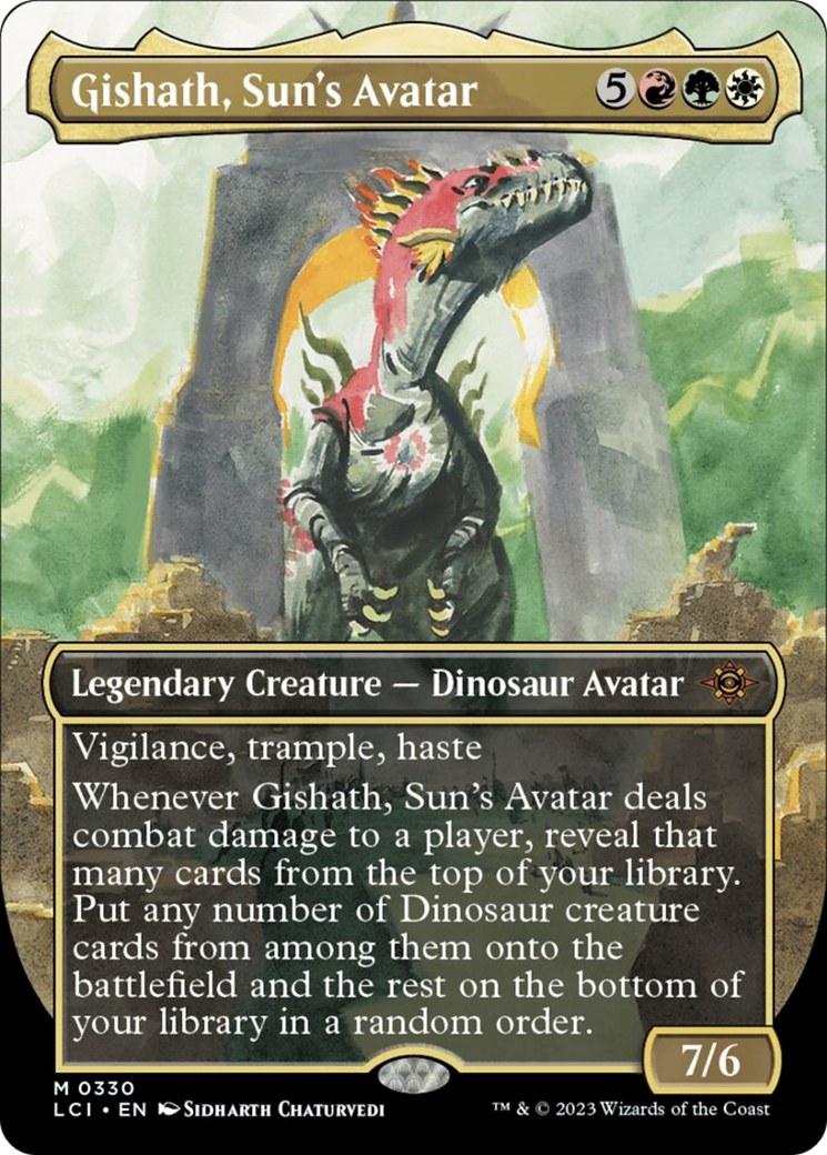 Gishath, Sun's Avatar (Borderless) [The Lost Caverns of Ixalan] | Good Games Cannington