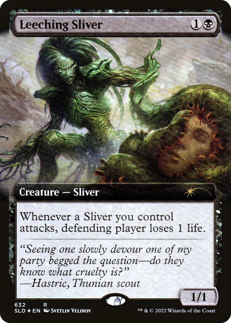 Leeching Sliver (Extended Art) [Secret Lair Drop Promos] | Good Games Cannington