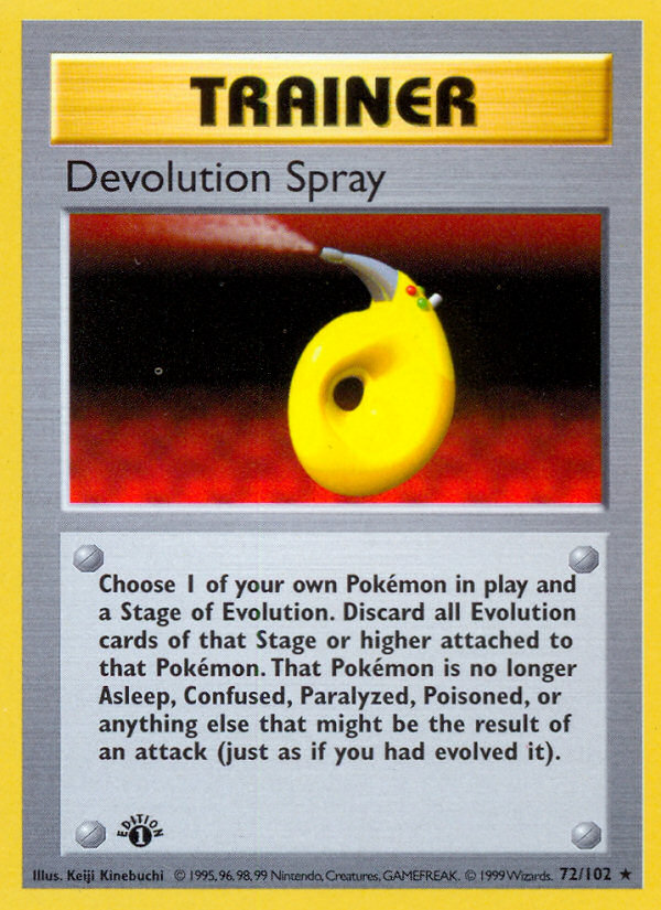 Devolution Spray (72/102) (Shadowless) [Base Set 1st Edition] | Good Games Cannington