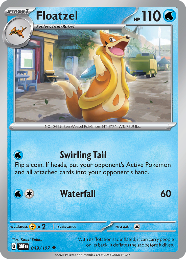 Floatzel (049/197) [Scarlet & Violet: Obsidian Flames] | Good Games Cannington
