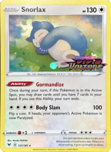 Snorlax (131/185) [Sword & Shield: Black Star Promos] | Good Games Cannington