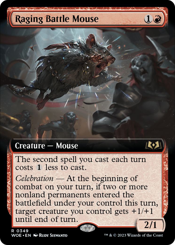 Raging Battle Mouse (Extended Art) [Wilds of Eldraine] | Good Games Cannington