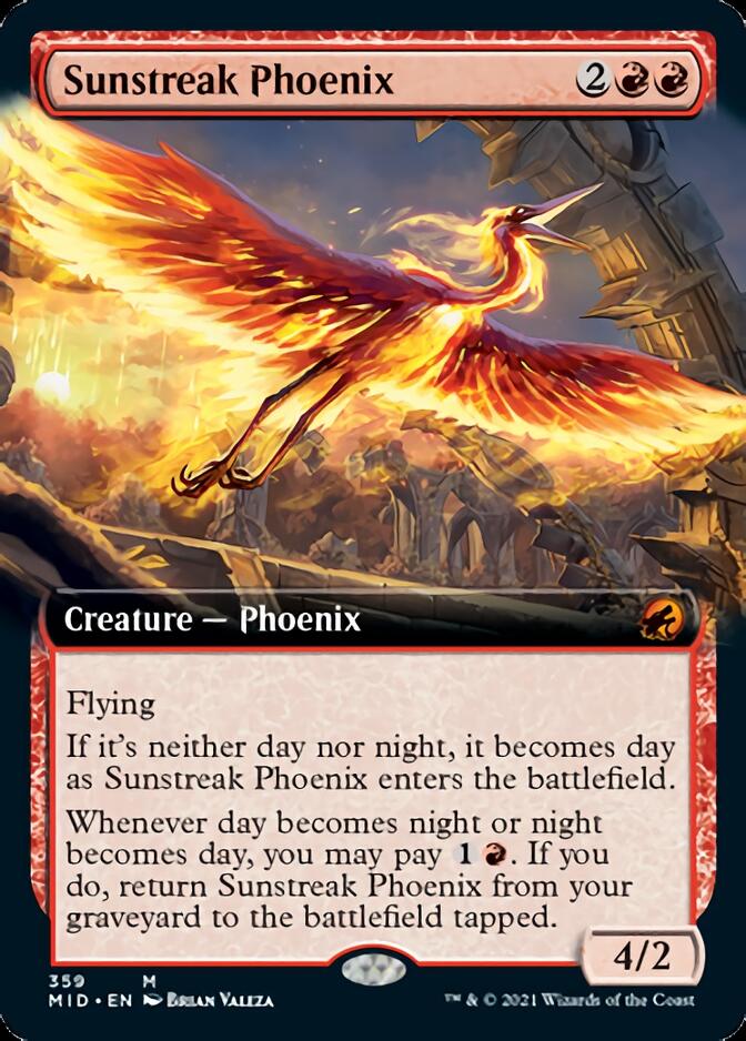 Sunstreak Phoenix (Extended Art) [Innistrad: Midnight Hunt] | Good Games Cannington