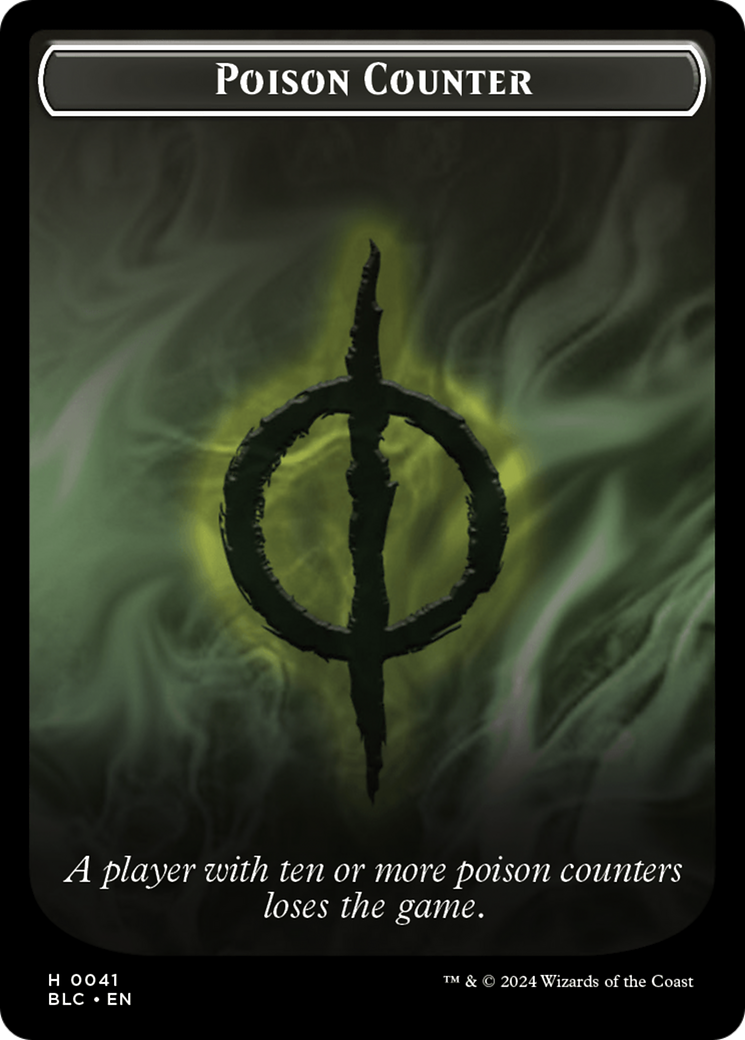 Rabbit // Poison Counter Double-Sided Token [Bloomburrow Commander Tokens] | Good Games Cannington