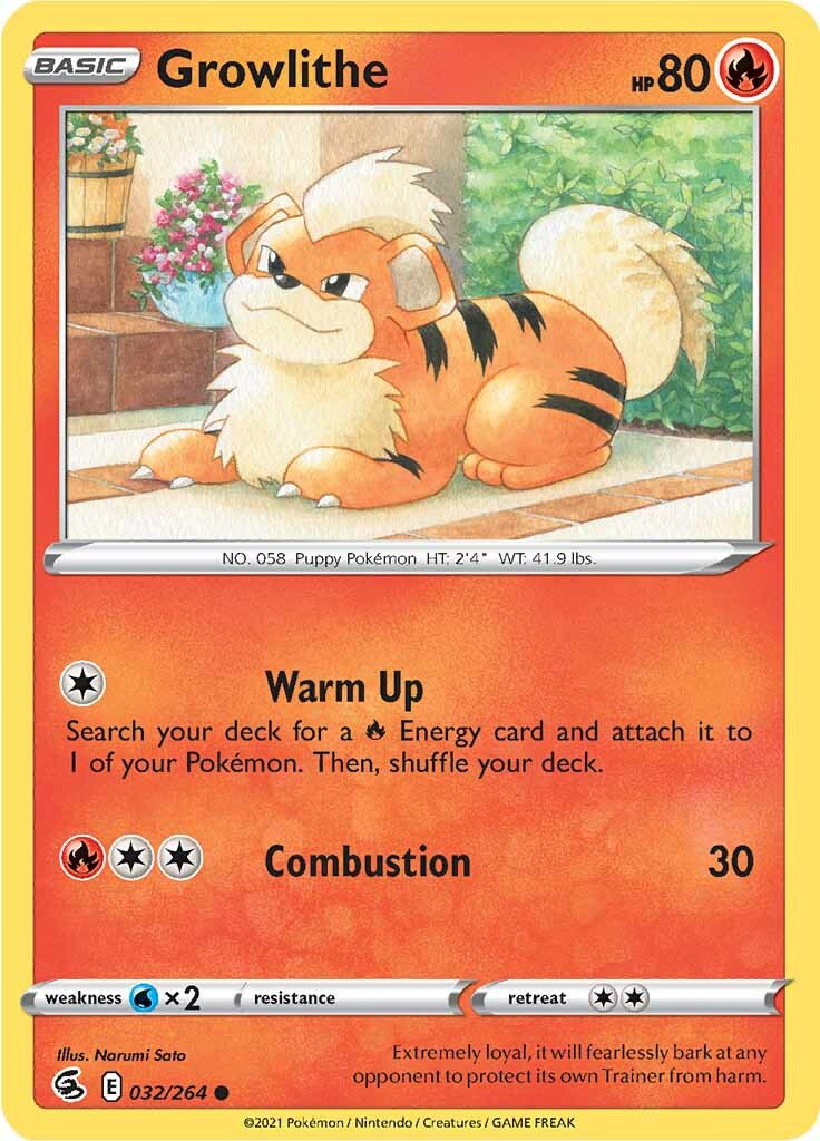 Growlithe (032/264) [Sword & Shield: Fusion Strike] | Good Games Cannington