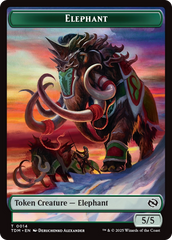 Elephant // Treasure Double-Sided Token [Tarkir: Dragonstorm Tokens] | Good Games Cannington