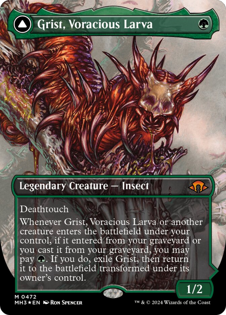 Grist, Voracious Larva // Grist, the Plague Swarm (Borderless) (Textured Foil) [Modern Horizons 3] | Good Games Cannington