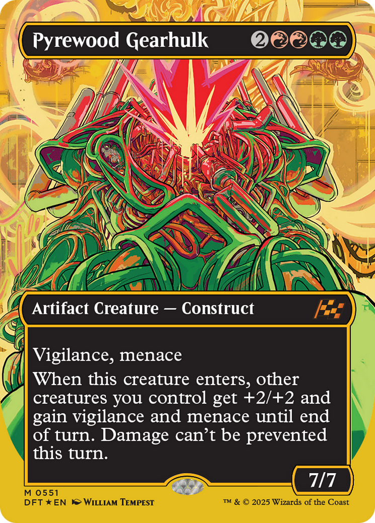 Pyrewood Gearhulk (Borderless) (First-Place Foil) [Aetherdrift] | Good Games Cannington