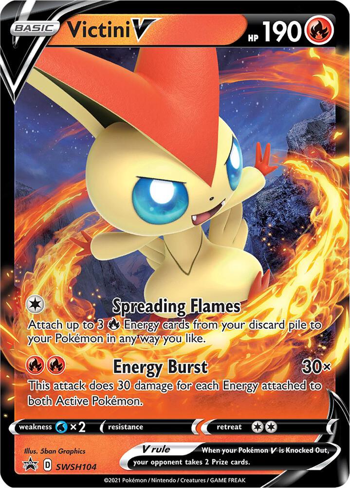 Victini V SWSH104 (SWSH: Sword & Shield Promo Cards)  - Holofoil | Good Games Cannington