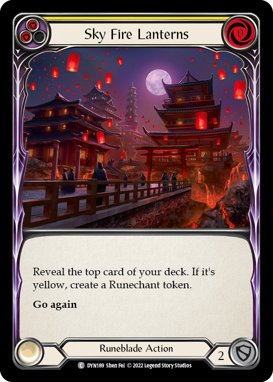 Sky Fire Lanterns (Yellow) [DYN189] (Dynasty)  Rainbow Foil | Good Games Cannington