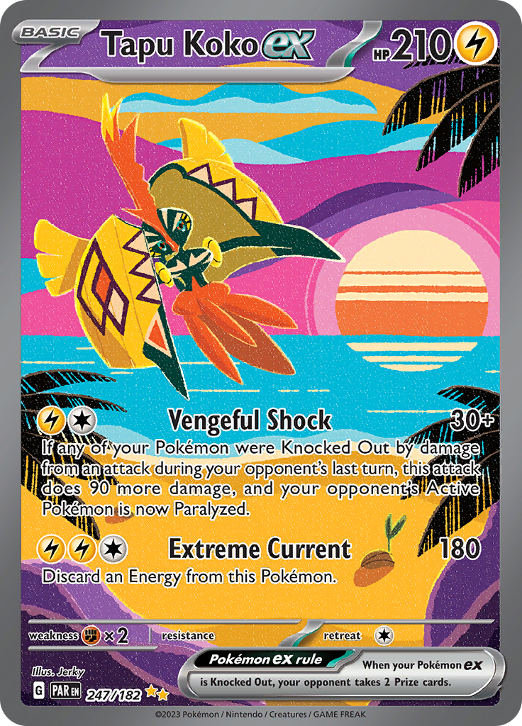 Tapu Koko ex (247/182) [Scarlet & Violet: Paradox Rift] | Good Games Cannington