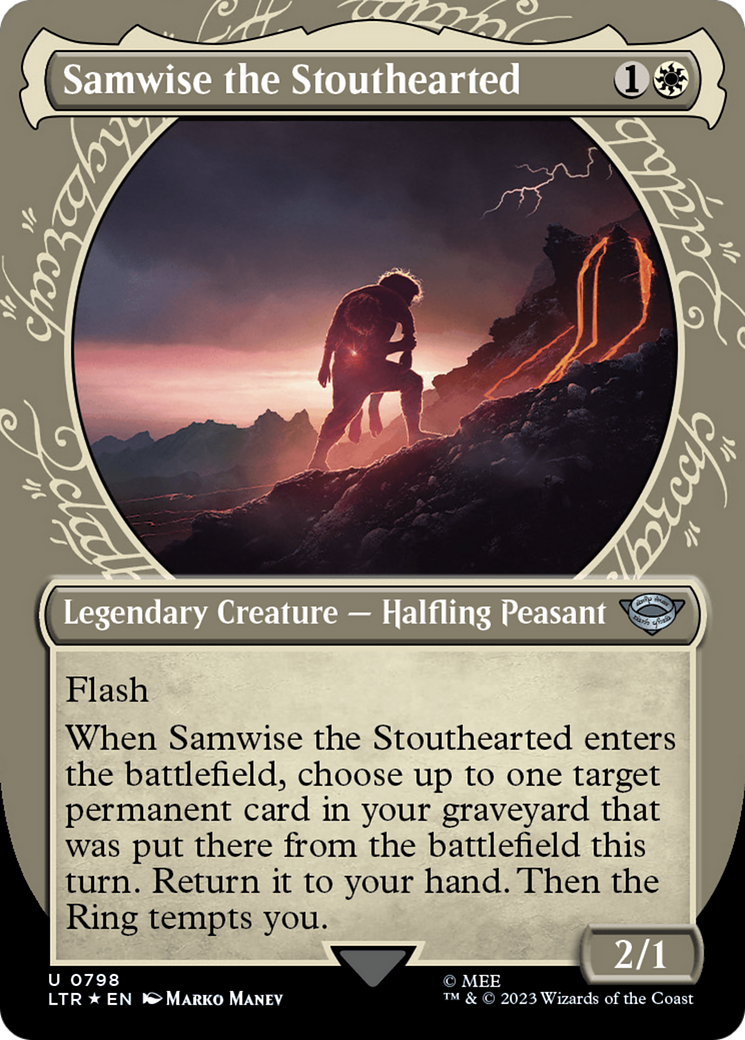 Samwise the Stouthearted (Showcase) (Surge Foil) [The Lord of the Rings: Tales of Middle-Earth] | Good Games Cannington