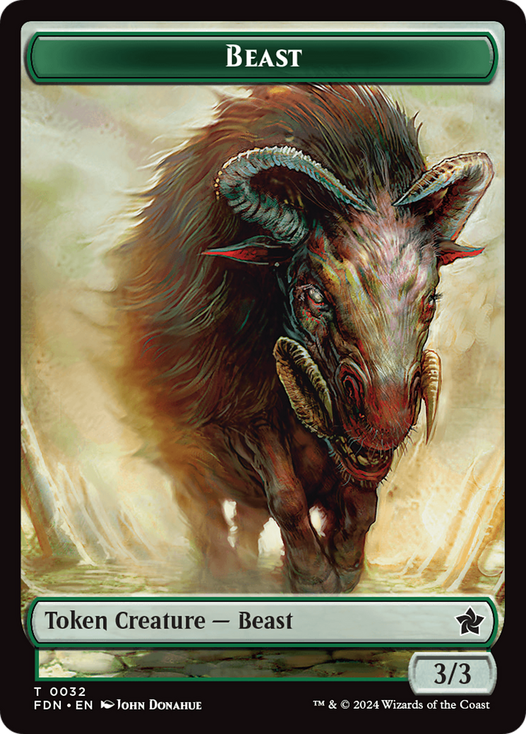 Dog // Beast (0032) Double-Sided Token [Foundations Tokens] | Good Games Cannington