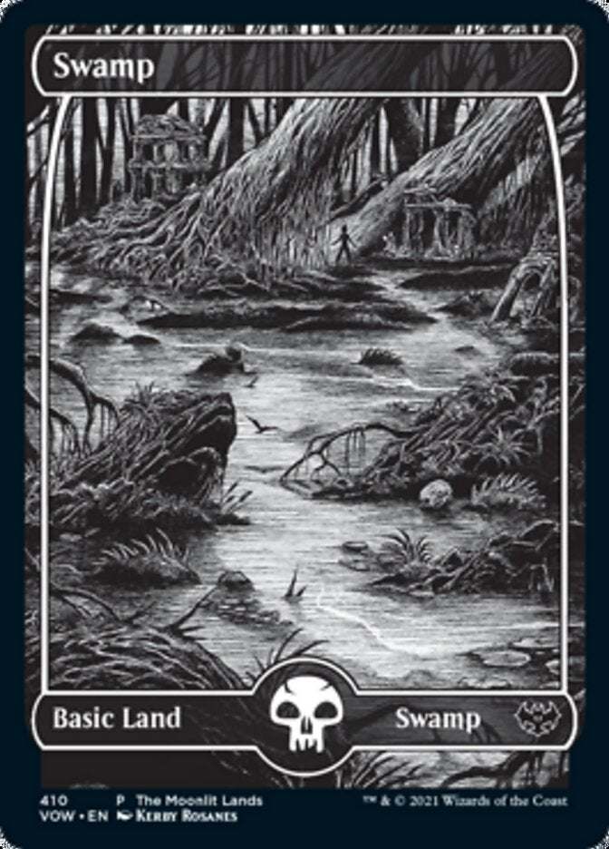 Swamp (The Moonlit Lands) (Foil Etched) [Innistrad: Crimson Vow Promos] | Good Games Cannington