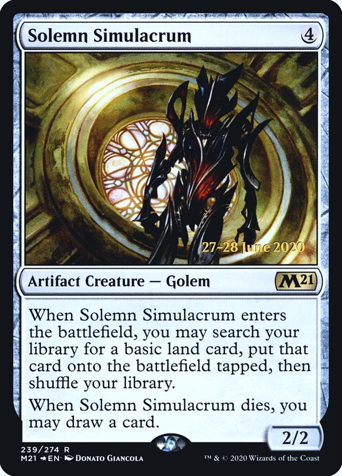 Solemn Simulacrum [Core Set 2021 Prerelease Promos] | Good Games Cannington