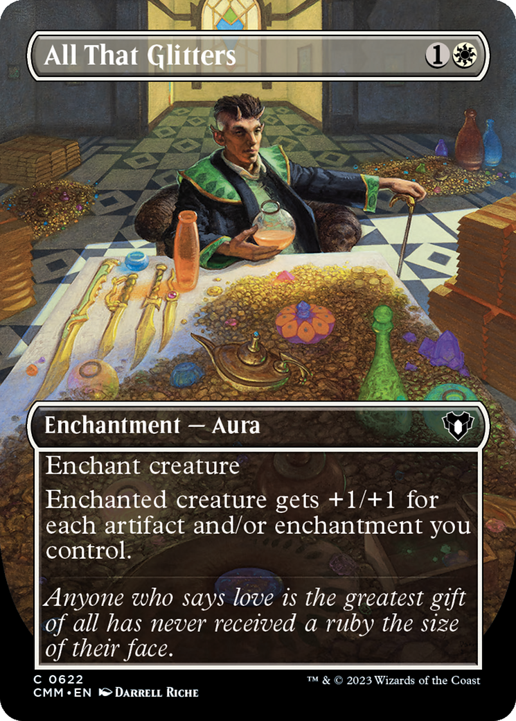 All That Glitters (Borderless Alternate Art) [Commander Masters] | Good Games Cannington