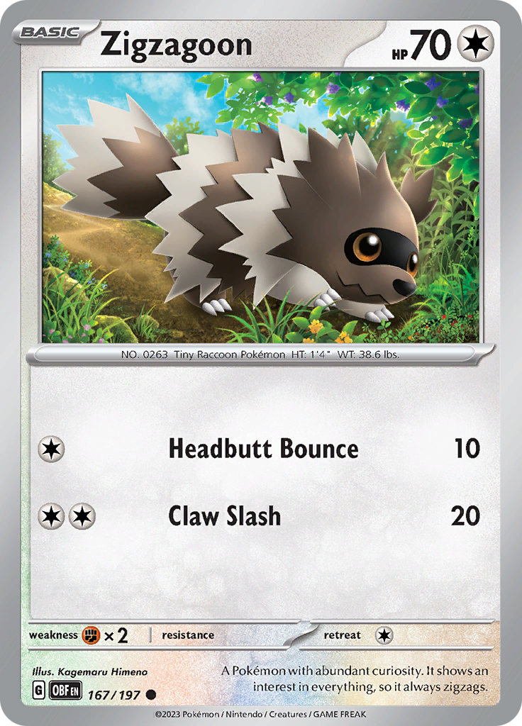 Zigzagoon (167/197) [Scarlet & Violet: Obsidian Flames] | Good Games Cannington