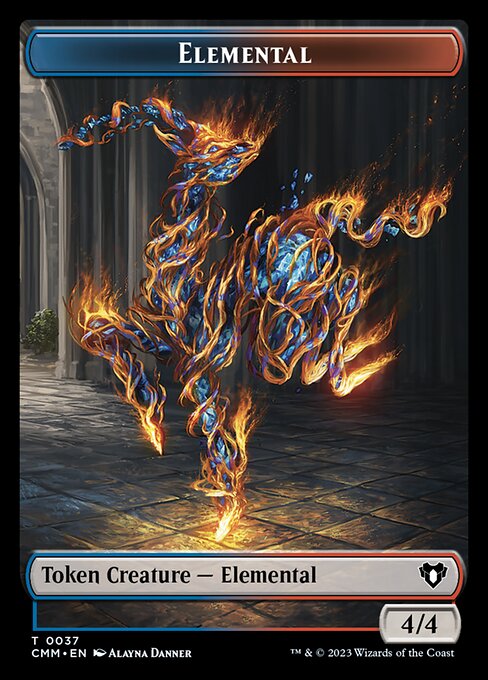 Treasure // Elemental (0037) Double-Sided Token [Commander Masters Tokens] | Good Games Cannington