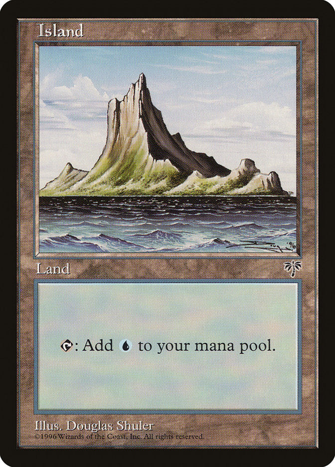 Island (No Tree / Blue Sky / Peak on Left) [Mirage] | Good Games Cannington
