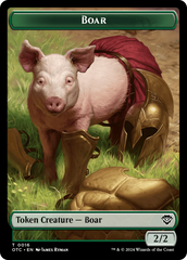 Boar // Drake Double-Sided Token [Outlaws of Thunder Junction Commander Tokens] | Good Games Cannington