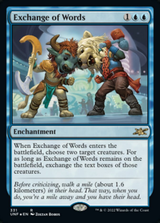 Exchange of Words (Galaxy Foil) [Unfinity] | Good Games Cannington