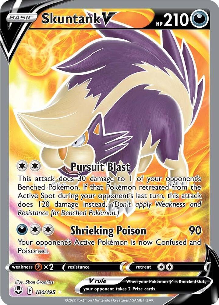 Skuntank V 180/195 (SWSH12: Silver Tempest)  - Holofoil | Good Games Cannington