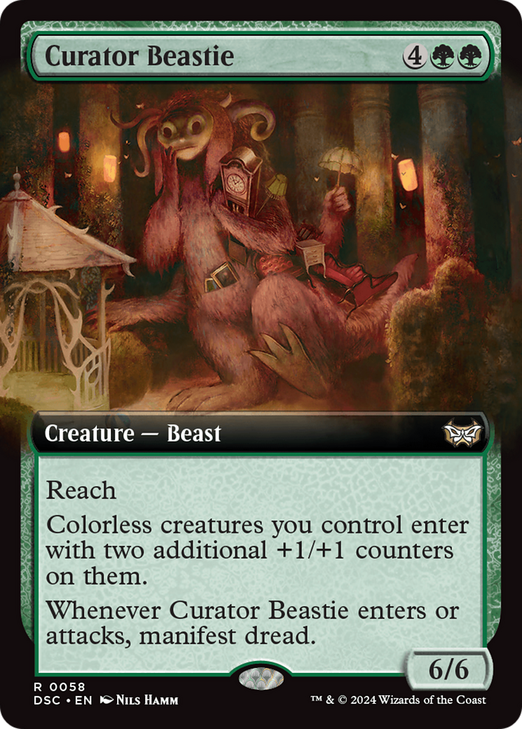 Curator Beastie (Extended Art) [Duskmourn: House of Horror Commander] | Good Games Cannington
