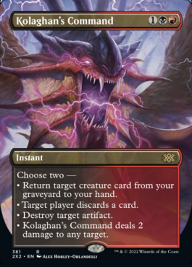 Kolaghan's Command (Borderless Alternate Art) [Double Masters 2022] | Good Games Cannington