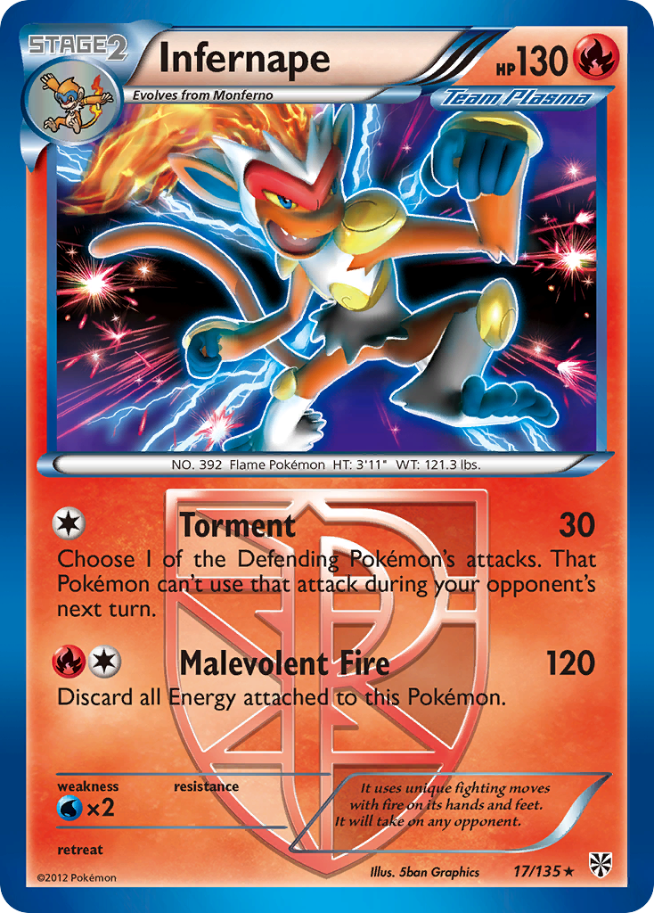 Infernape (17/135) [Black & White: Plasma Storm] | Good Games Cannington
