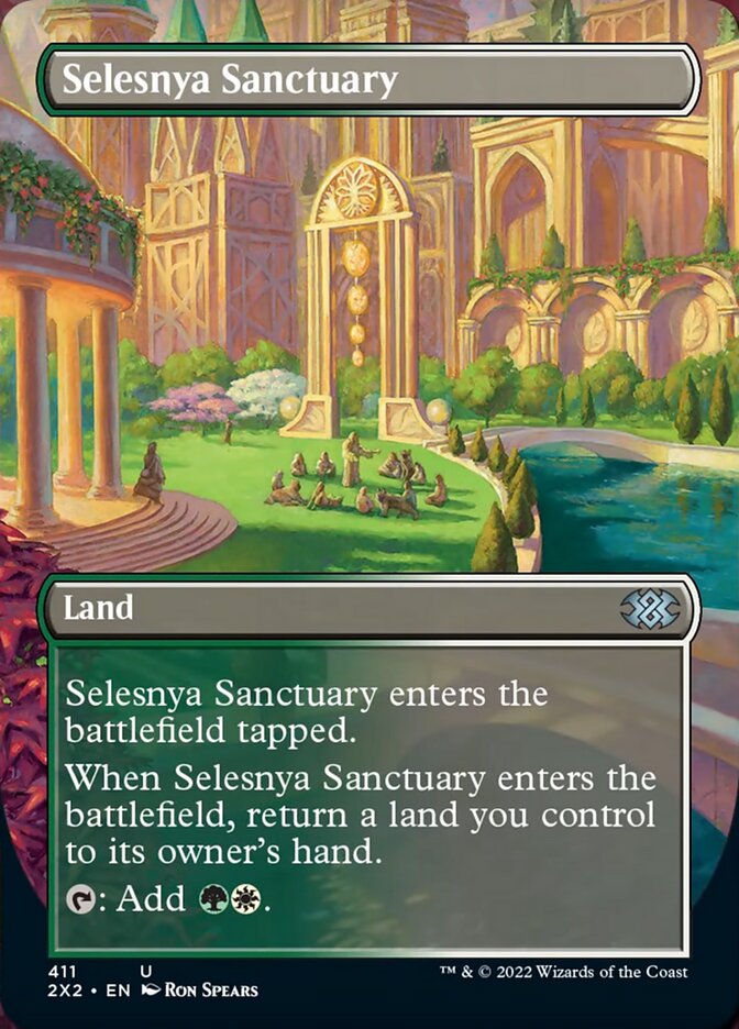 Selesnya Sanctuary (Borderless Alternate Art) [Double Masters 2022] | Good Games Cannington