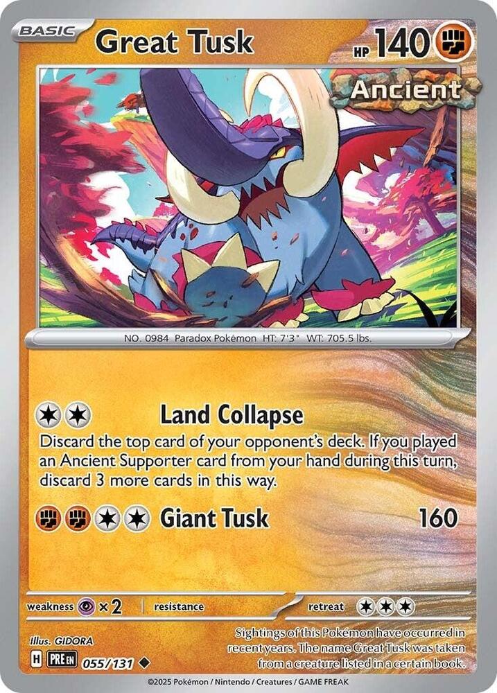 Great Tusk (055/131) [Scarlet & Violet: Prismatic Evolutions] | Good Games Cannington