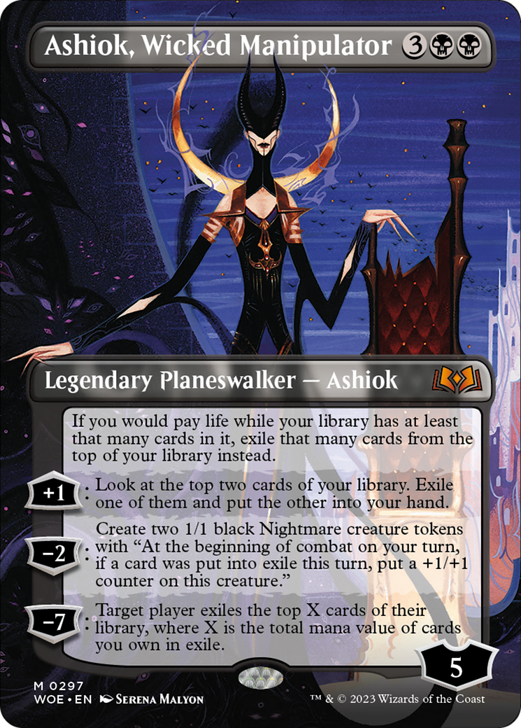 Ashiok, Wicked Manipulator (Borderless Alternate Art) [Wilds of Eldraine] | Good Games Cannington
