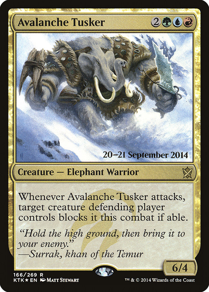 Avalanche Tusker [Khans of Tarkir Prerelease Promos] | Good Games Cannington