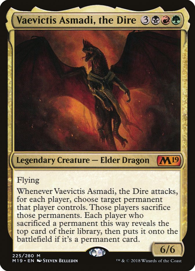 Vaevictis Asmadi the Dire 225 (Core Set 2019)  - Foil | Good Games Cannington