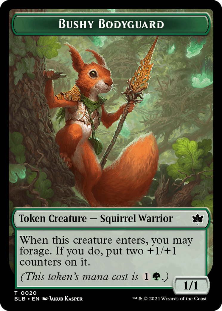 Food // Bushy Bodyguard Double-Sided Token [Bloomburrow Tokens] | Good Games Cannington