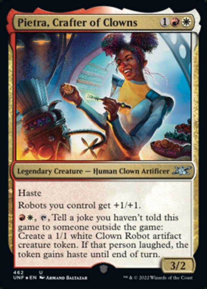 Pietra, Crafter of Clowns (Galaxy Foil) [Unfinity] | Good Games Cannington