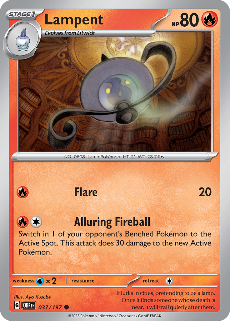 Lampent (037/197) [Scarlet & Violet: Obsidian Flames] | Good Games Cannington
