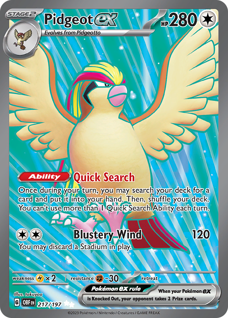 Pidgeot ex (217/197) [Scarlet & Violet: Obsidian Flames] | Good Games Cannington